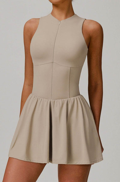 Zipper Tennis Dress with Short and Pocket