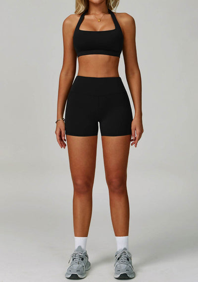 Activewear Set with Halter Sports Bra and Short