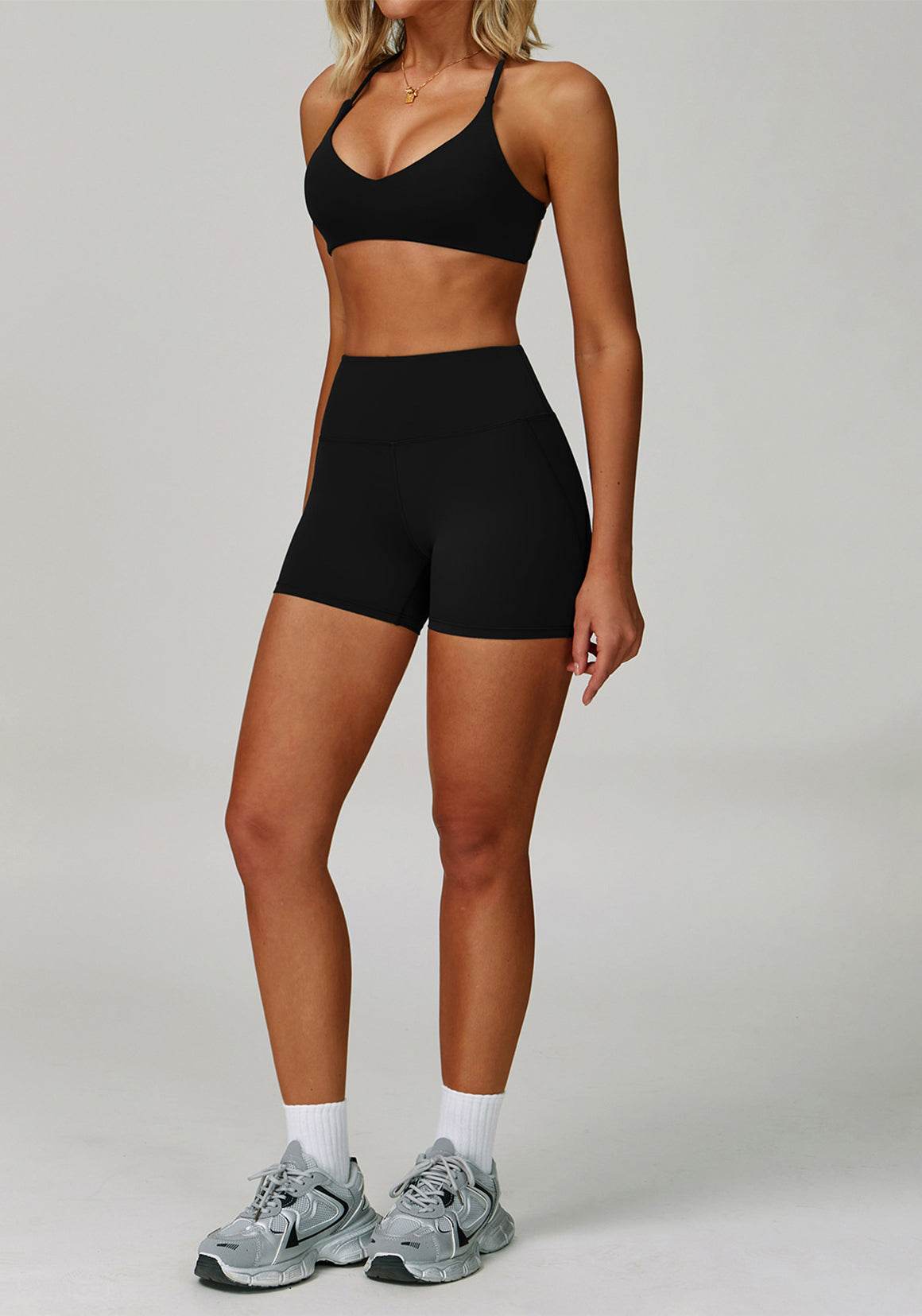 Activewear Set with Cross Back Sports Bra and Short
