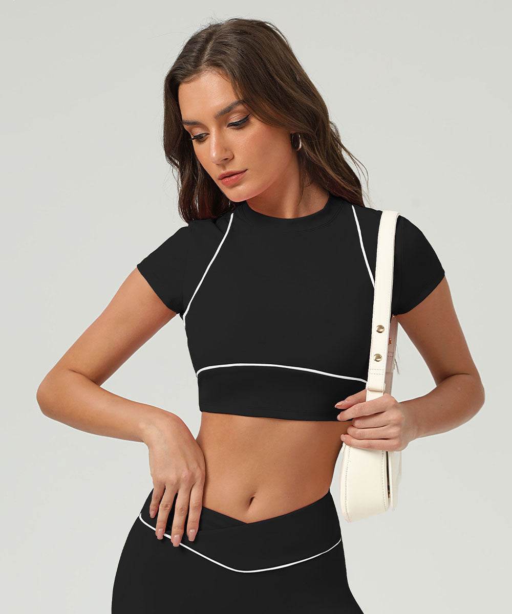 Sport Crop Tops Short Sleeve T-Shirts
