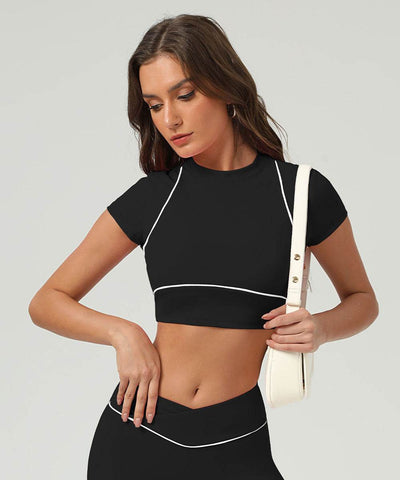 Sport Crop Tops Short Sleeve T-Shirts