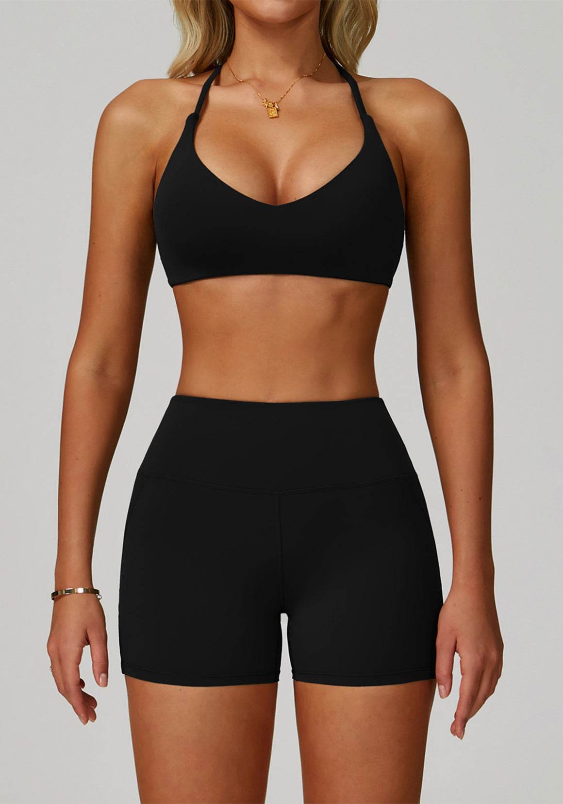 Activewear Set with Cross Back Sports Bra and Short