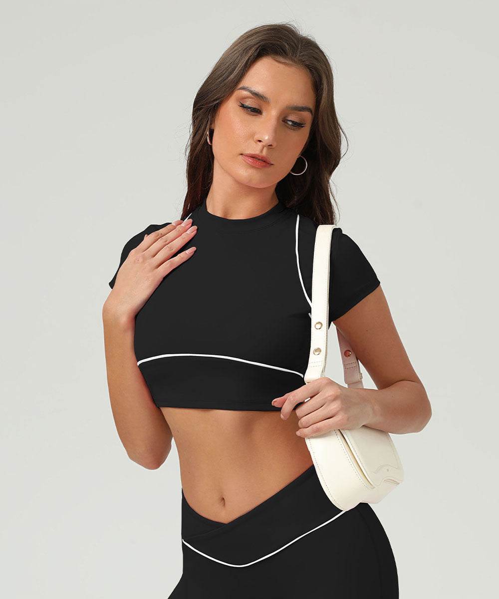 Sport Crop Tops Short Sleeve T-Shirts