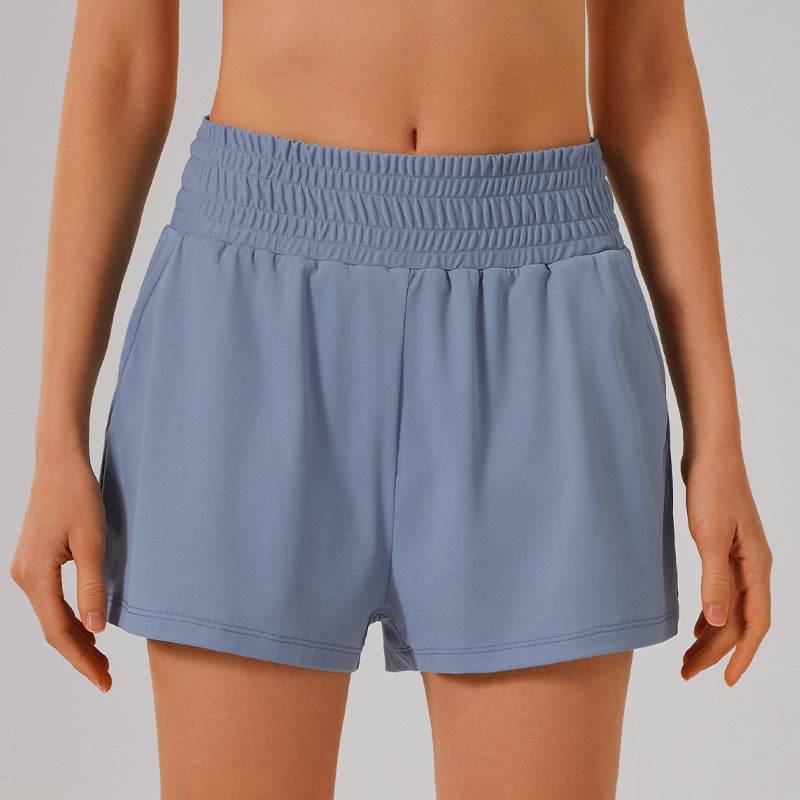 High Waisted Athletic Shorts with Pocket and Lined Short