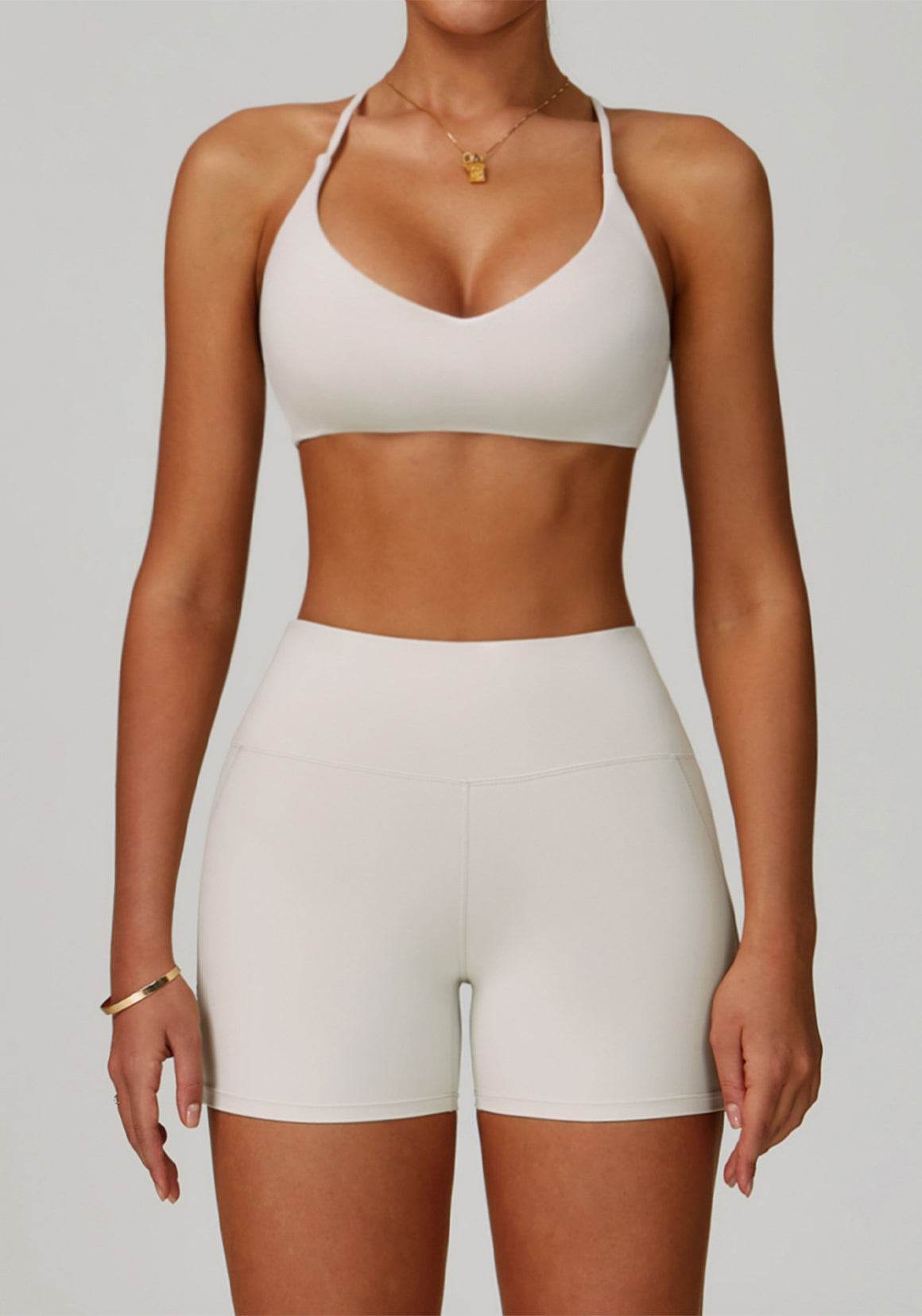 Activewear Set with Cross Back Sports Bra and Short