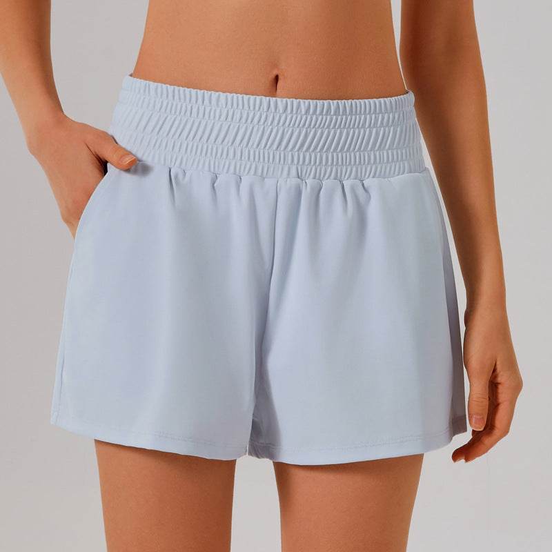 High Waisted Athletic Shorts with Pocket and Lined Short