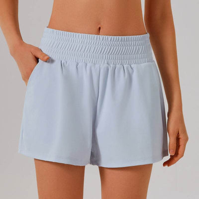 High Waisted Athletic Shorts with Pocket and Lined Short